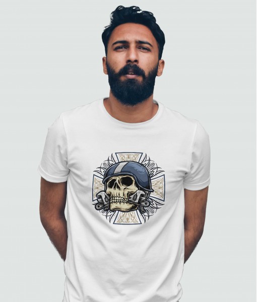 Мъжка тениска с щампа Готика череп рокер - TShirtArtShop.com